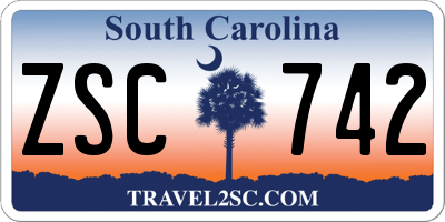 SC license plate ZSC742