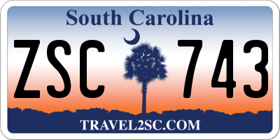 SC license plate ZSC743