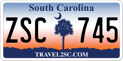 SC license plate ZSC745