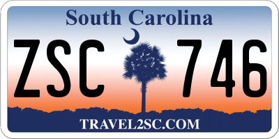 SC license plate ZSC746