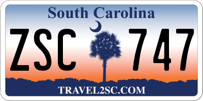 SC license plate ZSC747