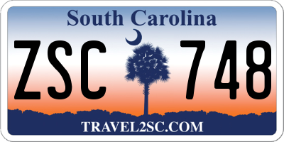 SC license plate ZSC748