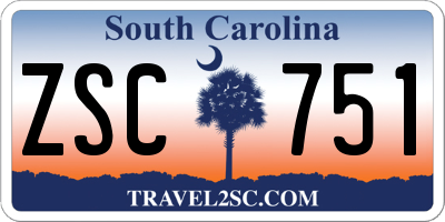 SC license plate ZSC751