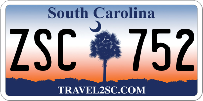SC license plate ZSC752