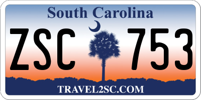 SC license plate ZSC753