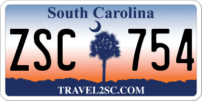 SC license plate ZSC754