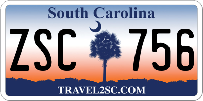 SC license plate ZSC756