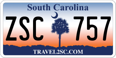SC license plate ZSC757