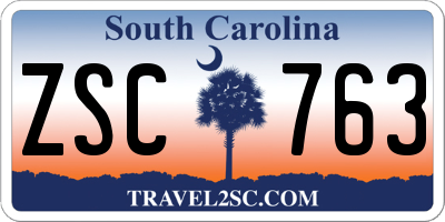 SC license plate ZSC763