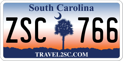 SC license plate ZSC766