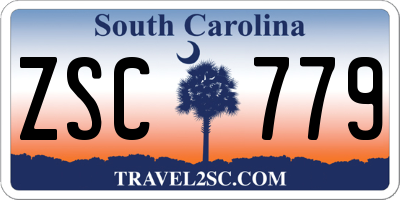 SC license plate ZSC779