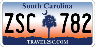 SC license plate ZSC782