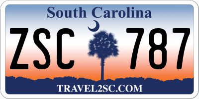 SC license plate ZSC787