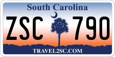 SC license plate ZSC790