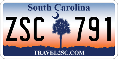 SC license plate ZSC791