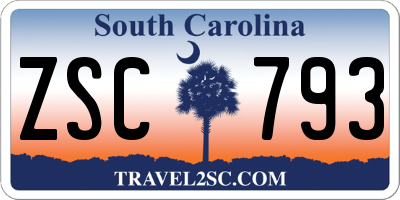 SC license plate ZSC793