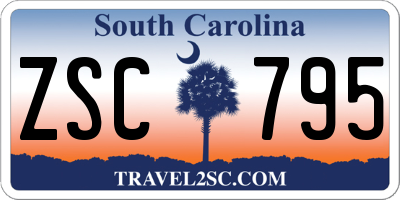 SC license plate ZSC795