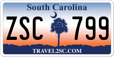 SC license plate ZSC799
