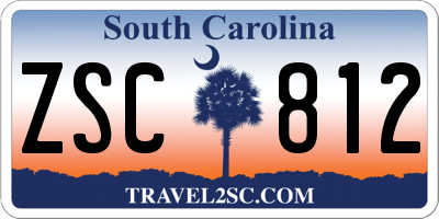 SC license plate ZSC812