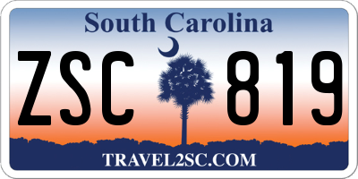 SC license plate ZSC819