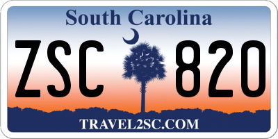 SC license plate ZSC820