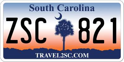 SC license plate ZSC821