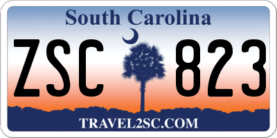 SC license plate ZSC823