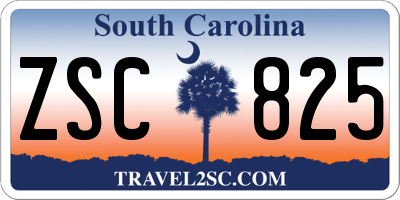 SC license plate ZSC825