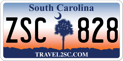 SC license plate ZSC828