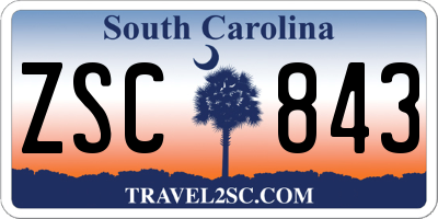 SC license plate ZSC843