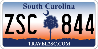 SC license plate ZSC844