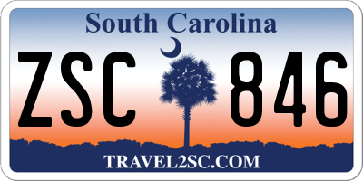 SC license plate ZSC846