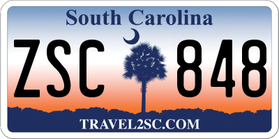 SC license plate ZSC848
