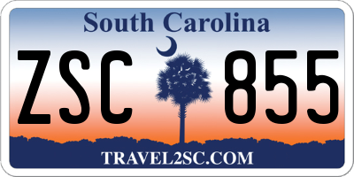 SC license plate ZSC855