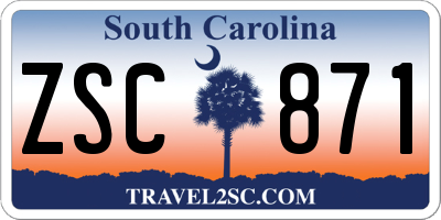 SC license plate ZSC871