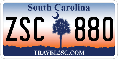 SC license plate ZSC880
