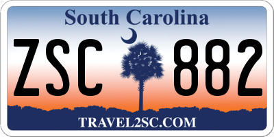 SC license plate ZSC882