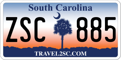 SC license plate ZSC885