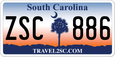 SC license plate ZSC886