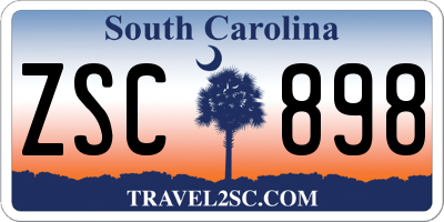 SC license plate ZSC898