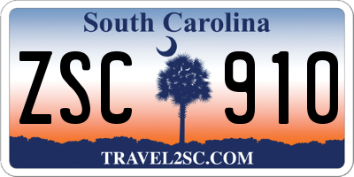 SC license plate ZSC910