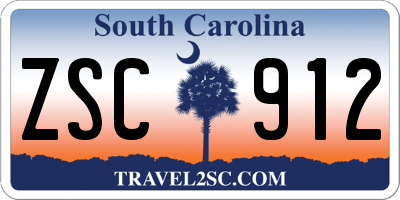 SC license plate ZSC912