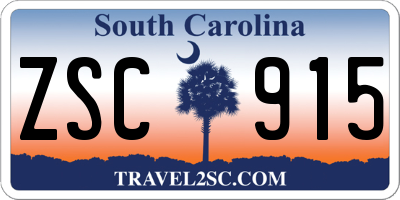 SC license plate ZSC915