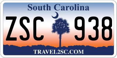 SC license plate ZSC938