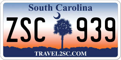 SC license plate ZSC939