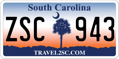 SC license plate ZSC943