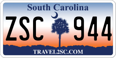 SC license plate ZSC944