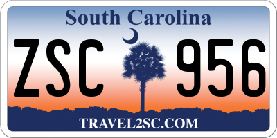SC license plate ZSC956
