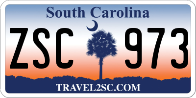 SC license plate ZSC973