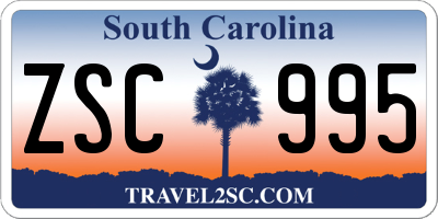 SC license plate ZSC995